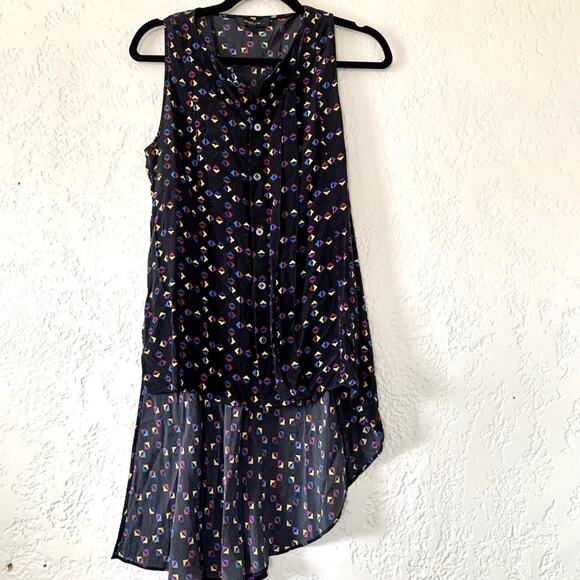 Derek Lam Geometric Black Cuneiform Top Blouse 6 - Picture 2 of 10